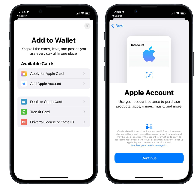 藁城苹果手机维修分享iOS 15.5钱包App如何添加 Apple 账户 