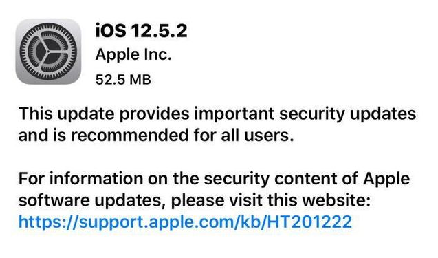 藁城苹果手机维修分享iOS12.5.2发布，建议所有老苹果用户安装 